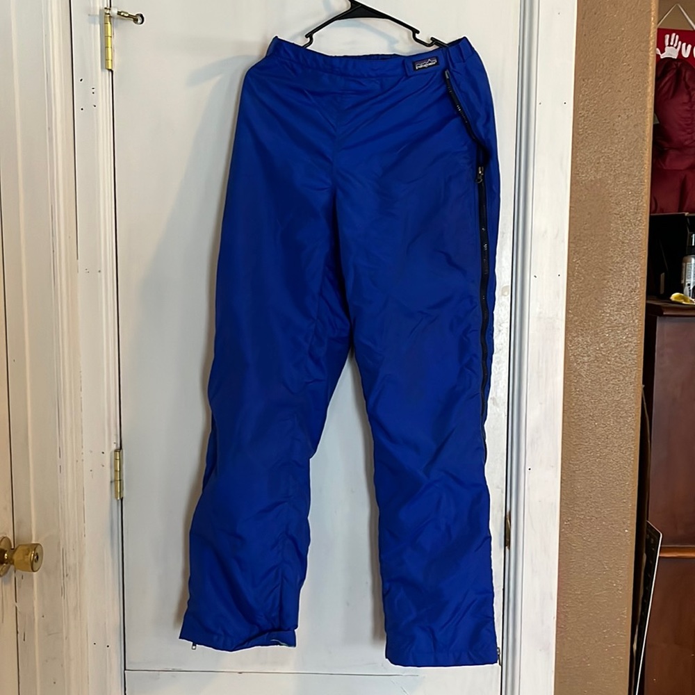 Vintage Patagonia snow pants fleece lined nylon shell zippers on sides